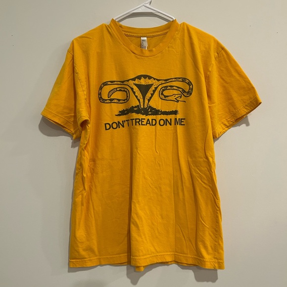 American Apparel Tops - Don’t Tread On Me Reproductive Rights Large Yellow T-shirt